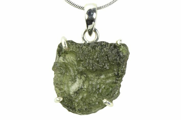 Green Moldavite Tektite Pendant ( g) - Czech Republic #359280